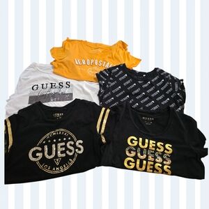 GUESS Kids Black and Gold Logo T-Shirt